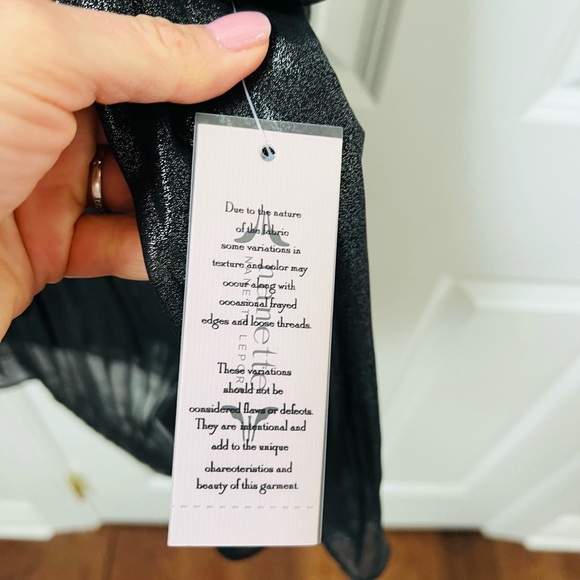 Nwt gorgeous Nanette Lapore sz 10 metallic gray shift dress with neck tie - Picture 3 of 7